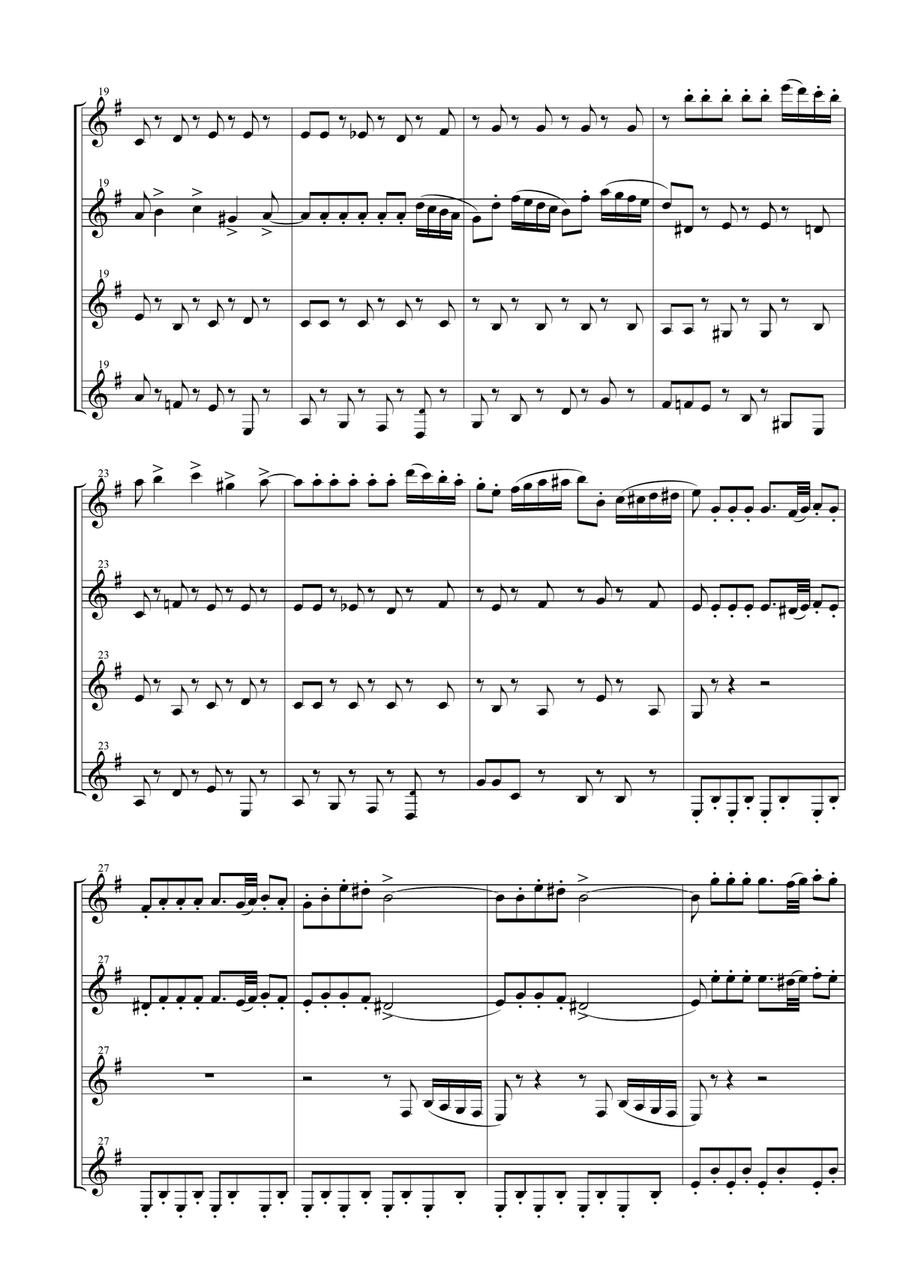 Dance of the Little Swans for Clarinet Quartet Clarinet Quartet scores gallery preview page 5