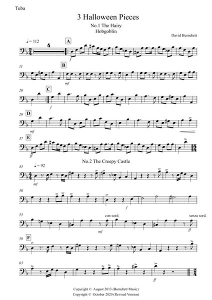 3 Halloween Pieces for Tuba and Piano image number null