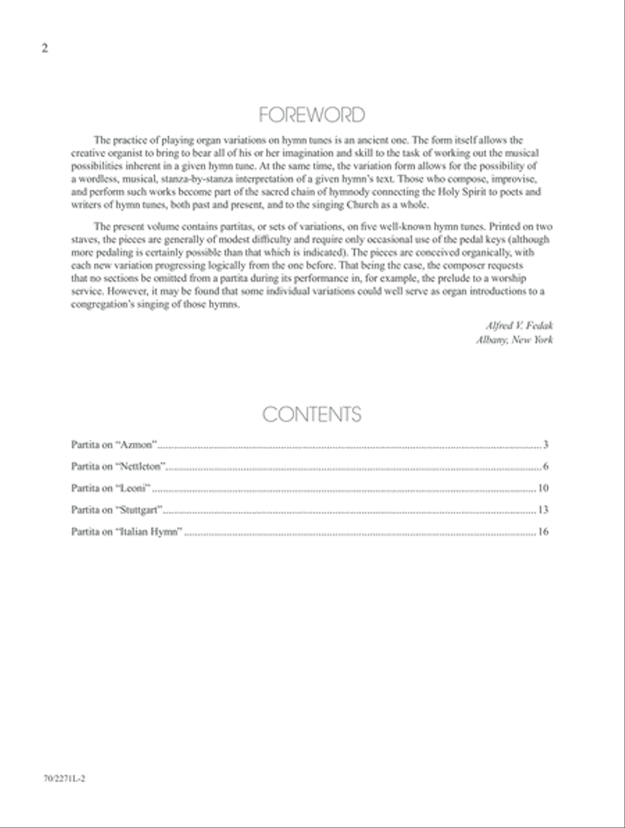 Partitas of Praise Organ scores gallery preview page 2