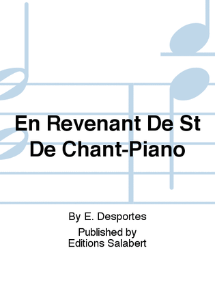Book cover for En Revenant De St De Chant-Piano