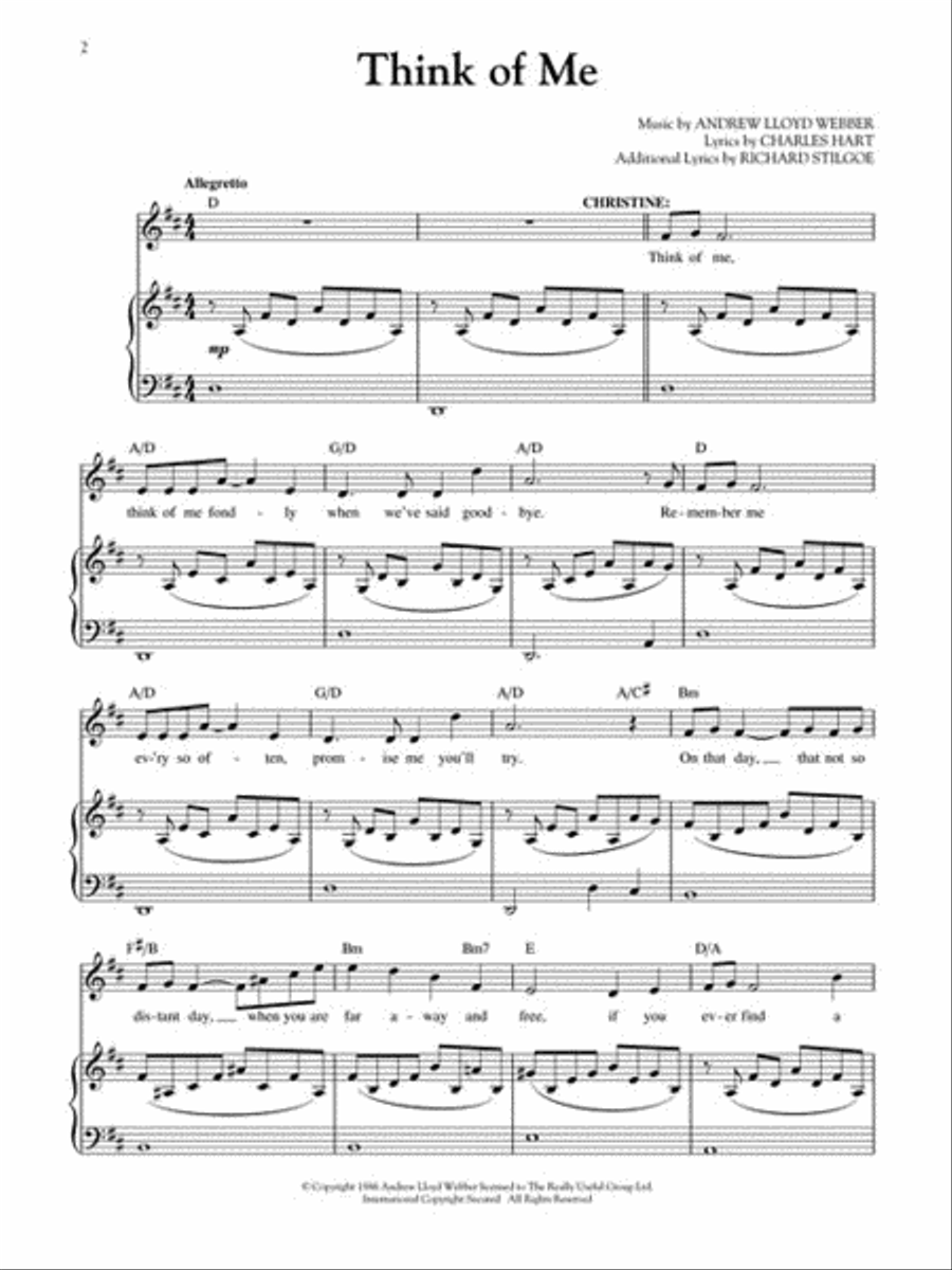 The Phantom of the Opera Piano, Vocal scores gallery preview page 3