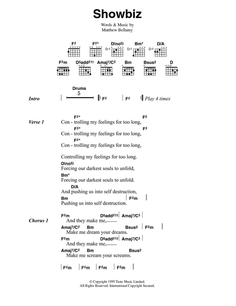 Showbiz Easy Guitar scores gallery preview page 1