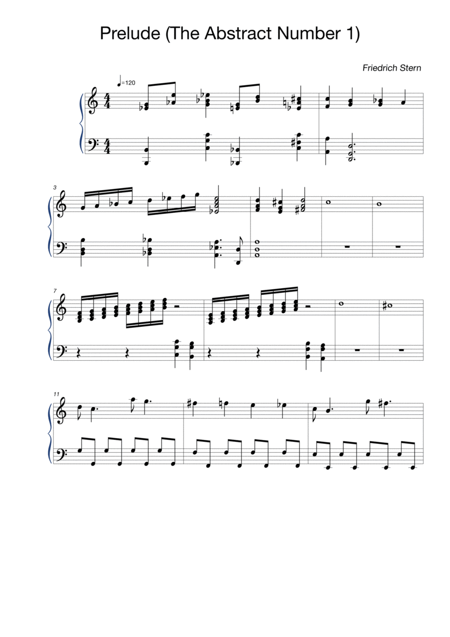 Prelude (The Abstract Number 1) Piano Method scores gallery preview page 1