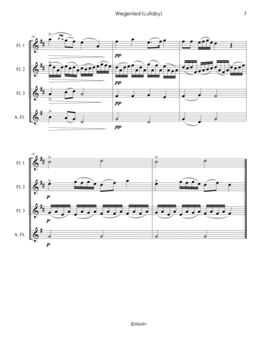 Schubert: Wiegenlied (Lullaby), Op.98, No.2, - Flute Choir (Flute Quartet) image number null