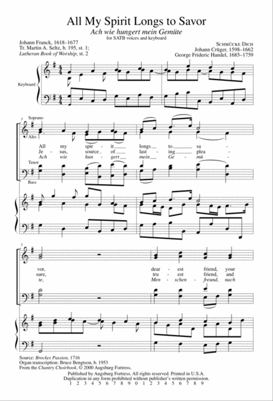 All My Spirit Longs to Savor 4-Part scores gallery preview page 2