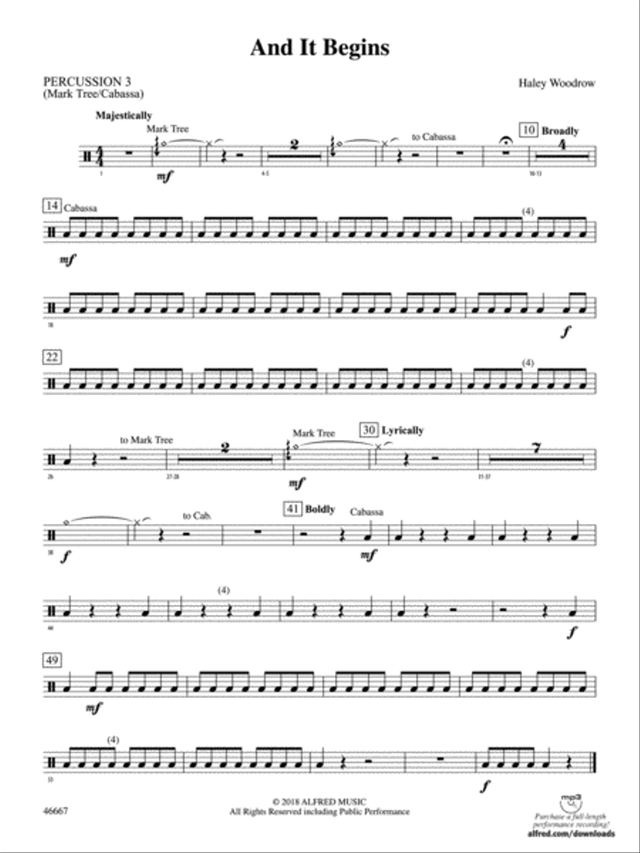 And It Begins: 3rd Percussion Concert Band scores gallery preview page 1