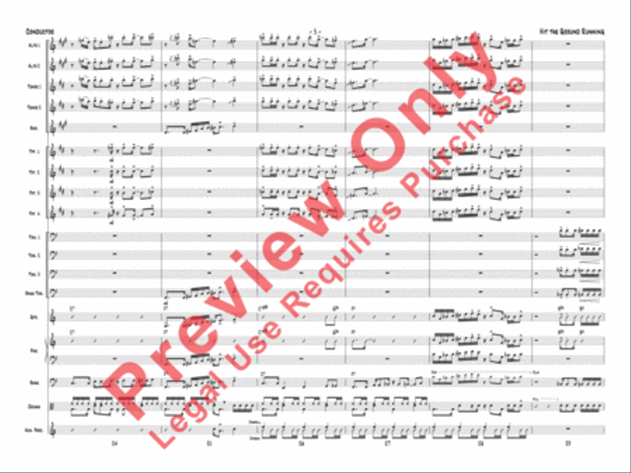 Hit the Ground Running (score only) Jazz Ensemble scores gallery preview page 8