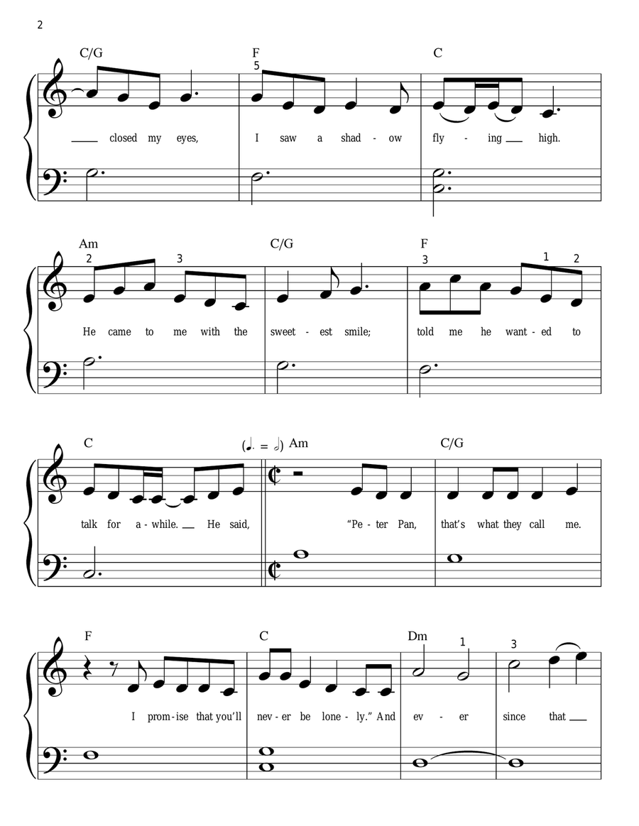 Lost Boy Easy Piano scores gallery preview page 2
