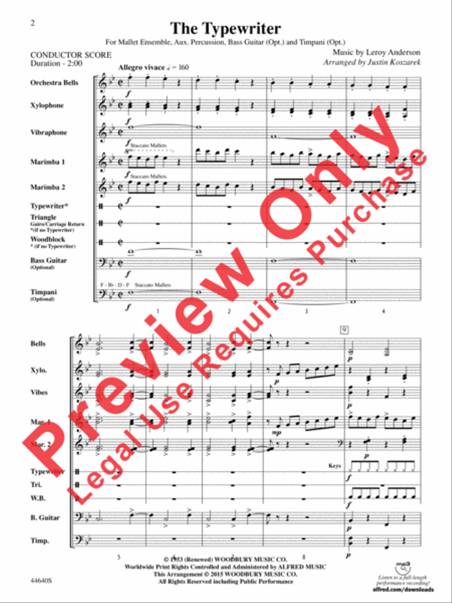 The Typewriter Percussion Ensemble scores gallery preview page 3