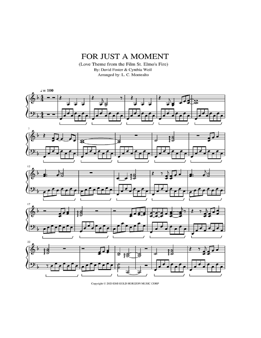 For Just A Moment Easy Piano scores gallery preview page 2