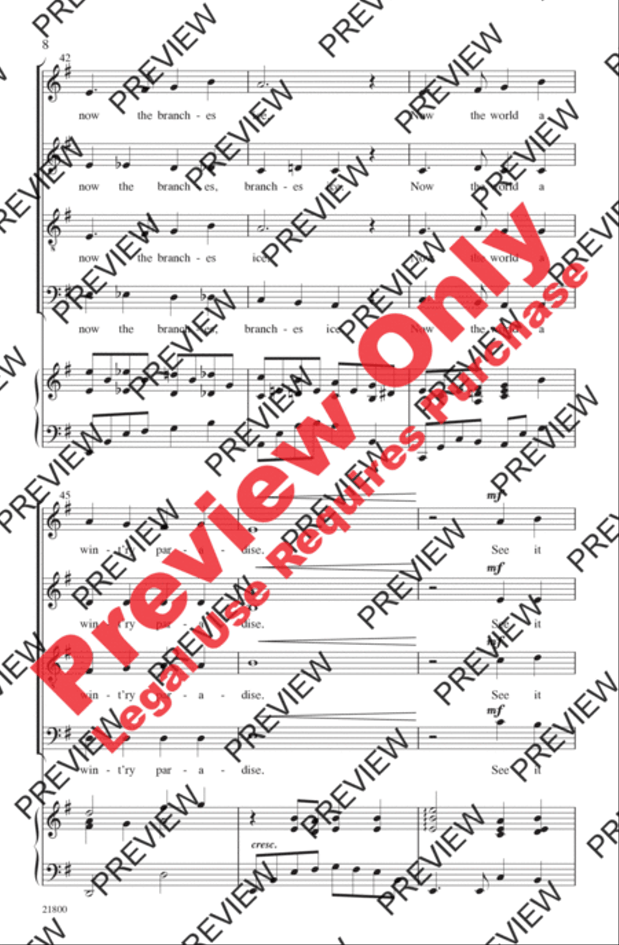 The Snow Begins to Fall 4-Part scores gallery preview page 8