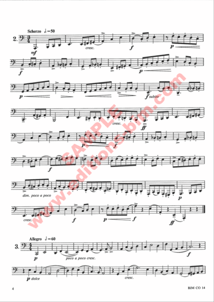 34 Characteristic Etudes for Low Horn Playing Horn scores gallery preview page 3