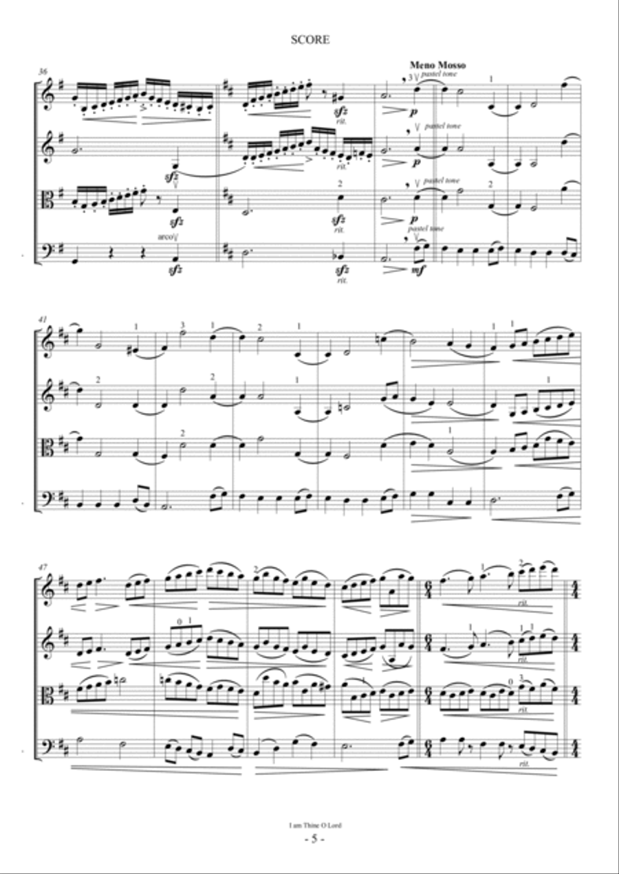 I am Thine, O Lord (For S. Quartet) String Quartet scores gallery preview page 5
