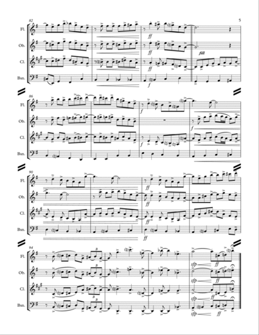 Don't Get Around Much Anymore Woodwind Quartet scores gallery preview page 6