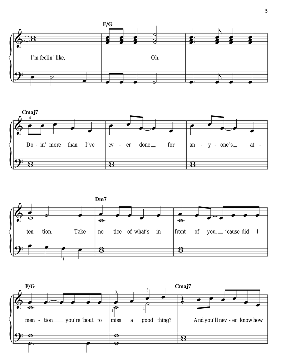 You Don't Know My Name Easy Piano scores gallery preview page 5