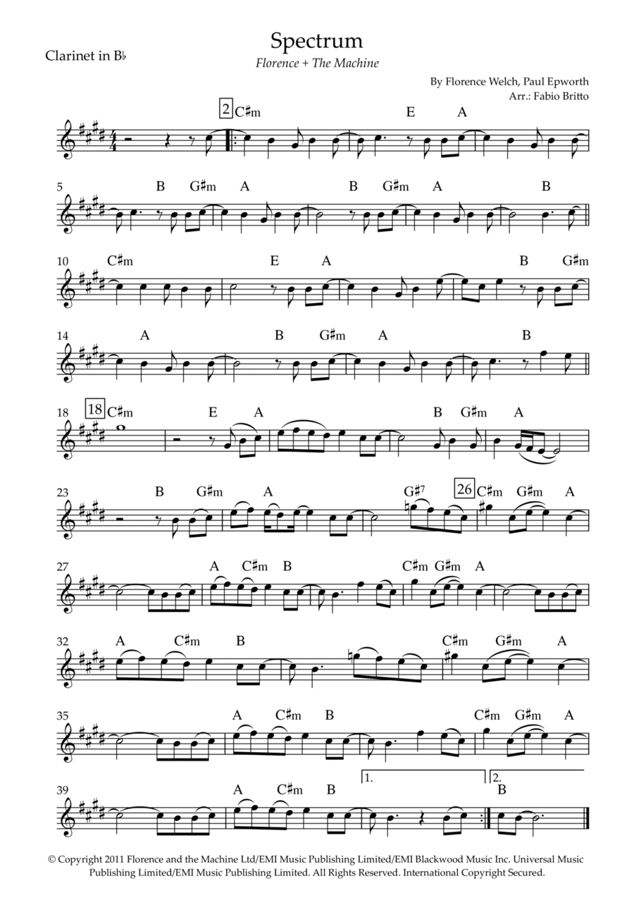 Spectrum Spectrum Clarinet Solo scores gallery preview page 1