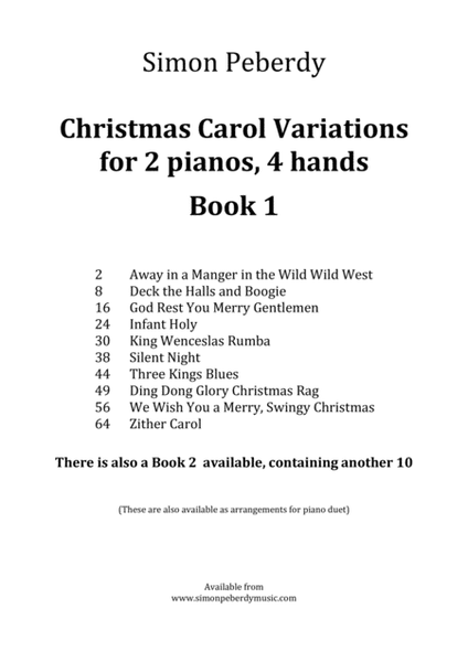 Christmas Carol Variations for 2 pianos, 4 hands, Book 1 (Collection of 10) by Simon Peberdy image number null