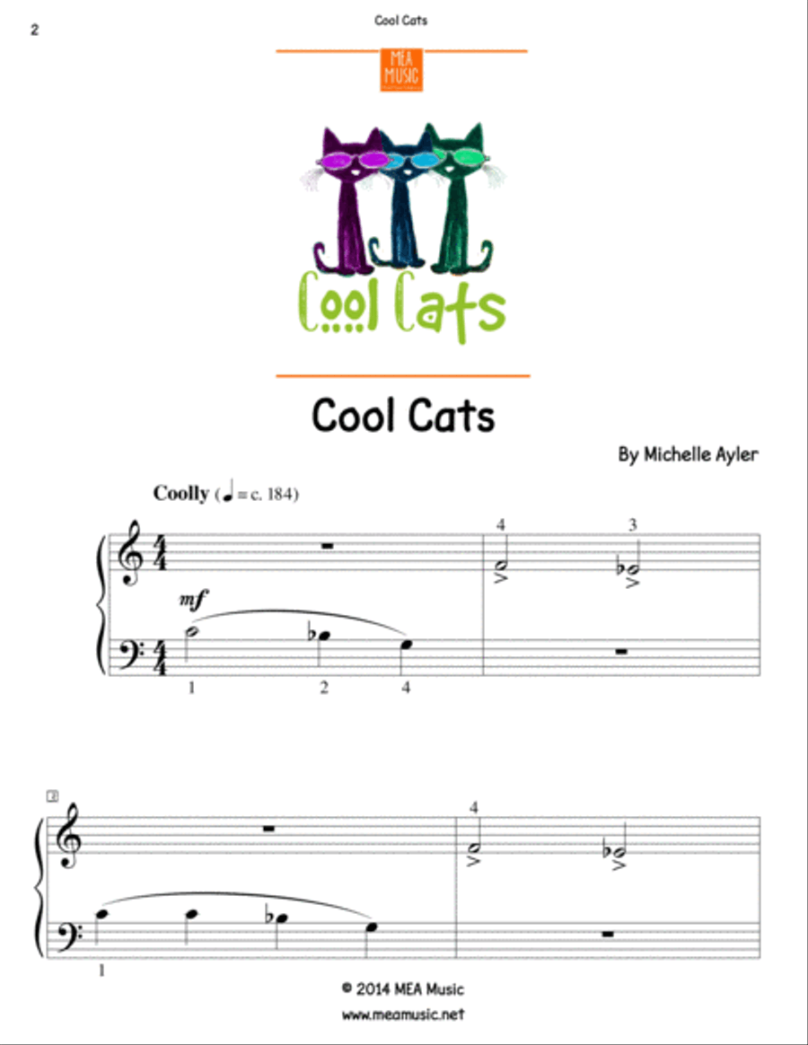 Cool Cats Easy Piano scores gallery preview page 2