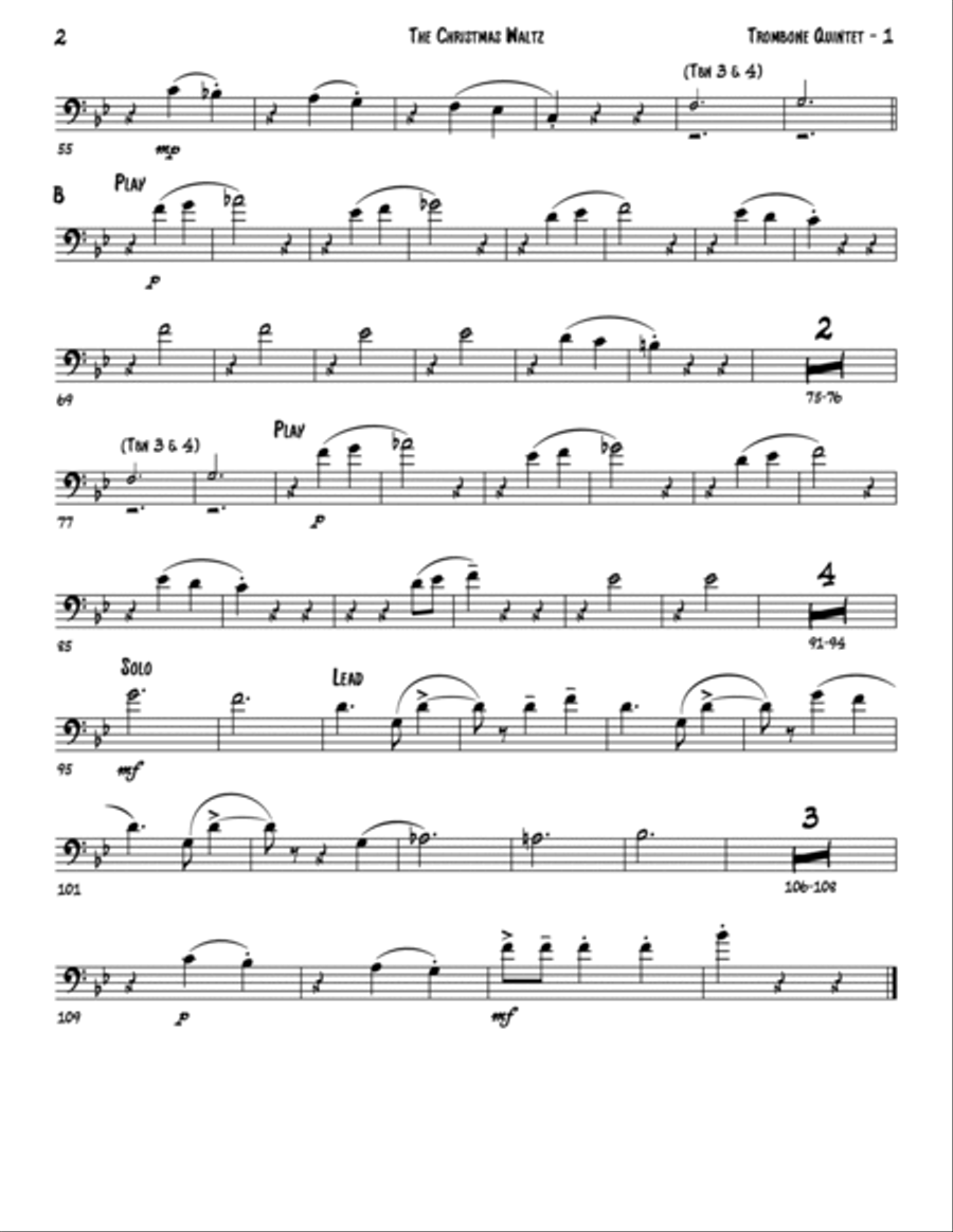 The Christmas Waltz Trombone scores gallery preview page 6