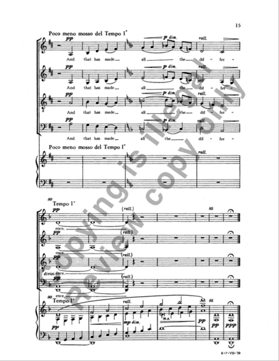 The Road Not Taken - SATB - From "Frostiana" image number null