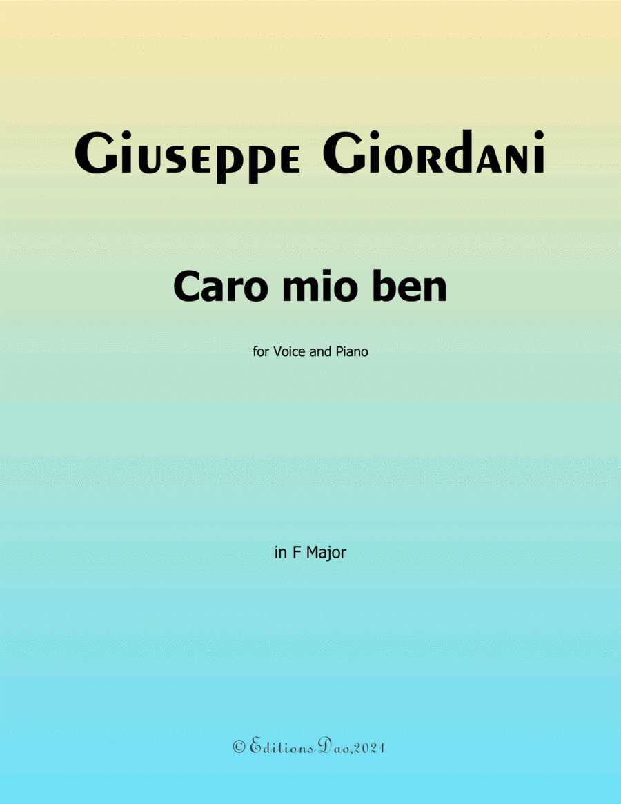 Caro mio ben,by Giordani,in F Major image number null