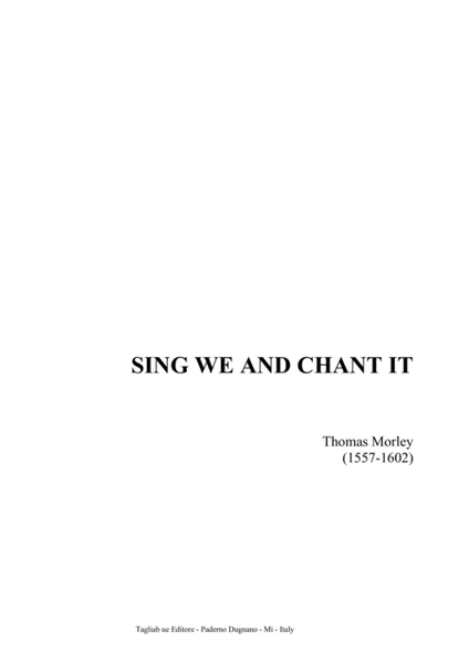 SING WE AND CHANT IT - For SSATB Choir image number null