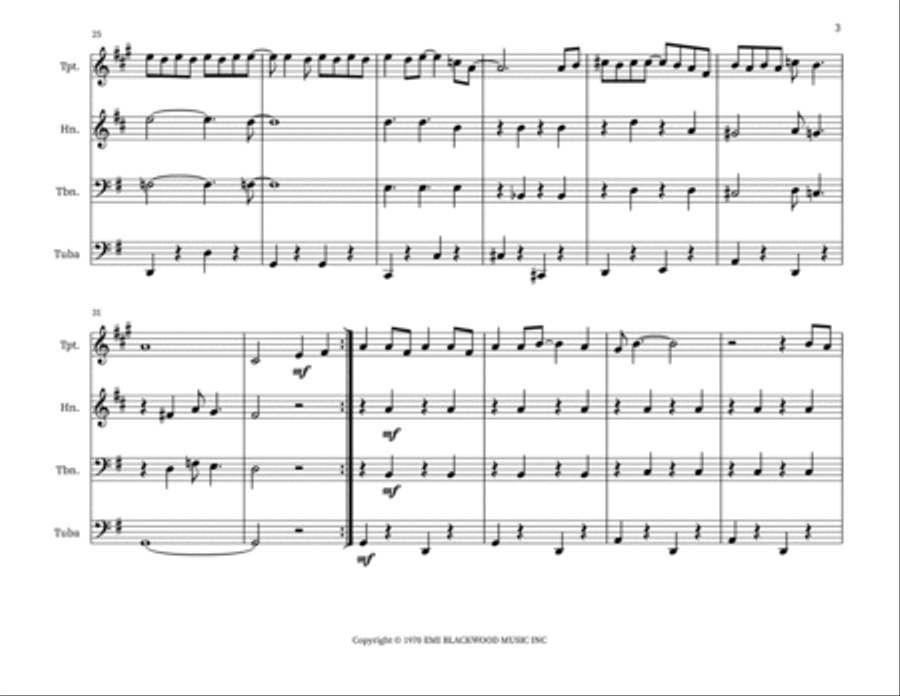 Put Your Hand In The Hand Brass Ensemble scores gallery preview page 3