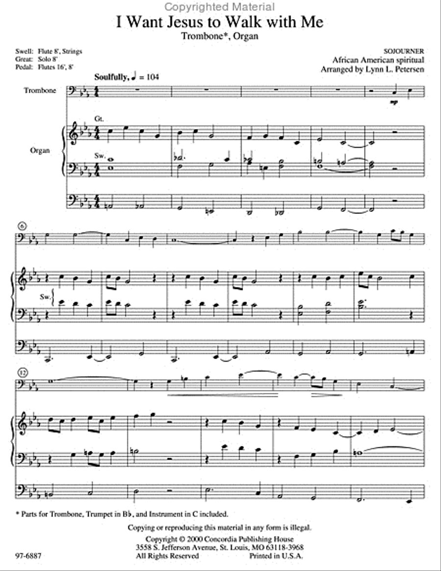 Spiritual Sounds for Trombone and Organ