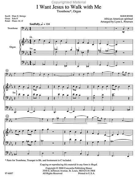 Spiritual Sounds for Trombone and Organ