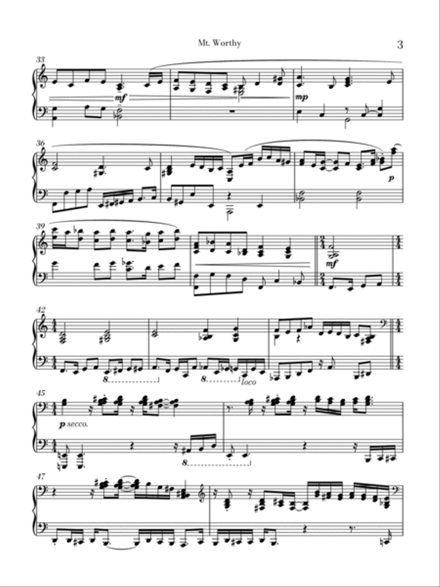 Mt. Worthy Mt. Worthy Piano Solo scores gallery preview page 3