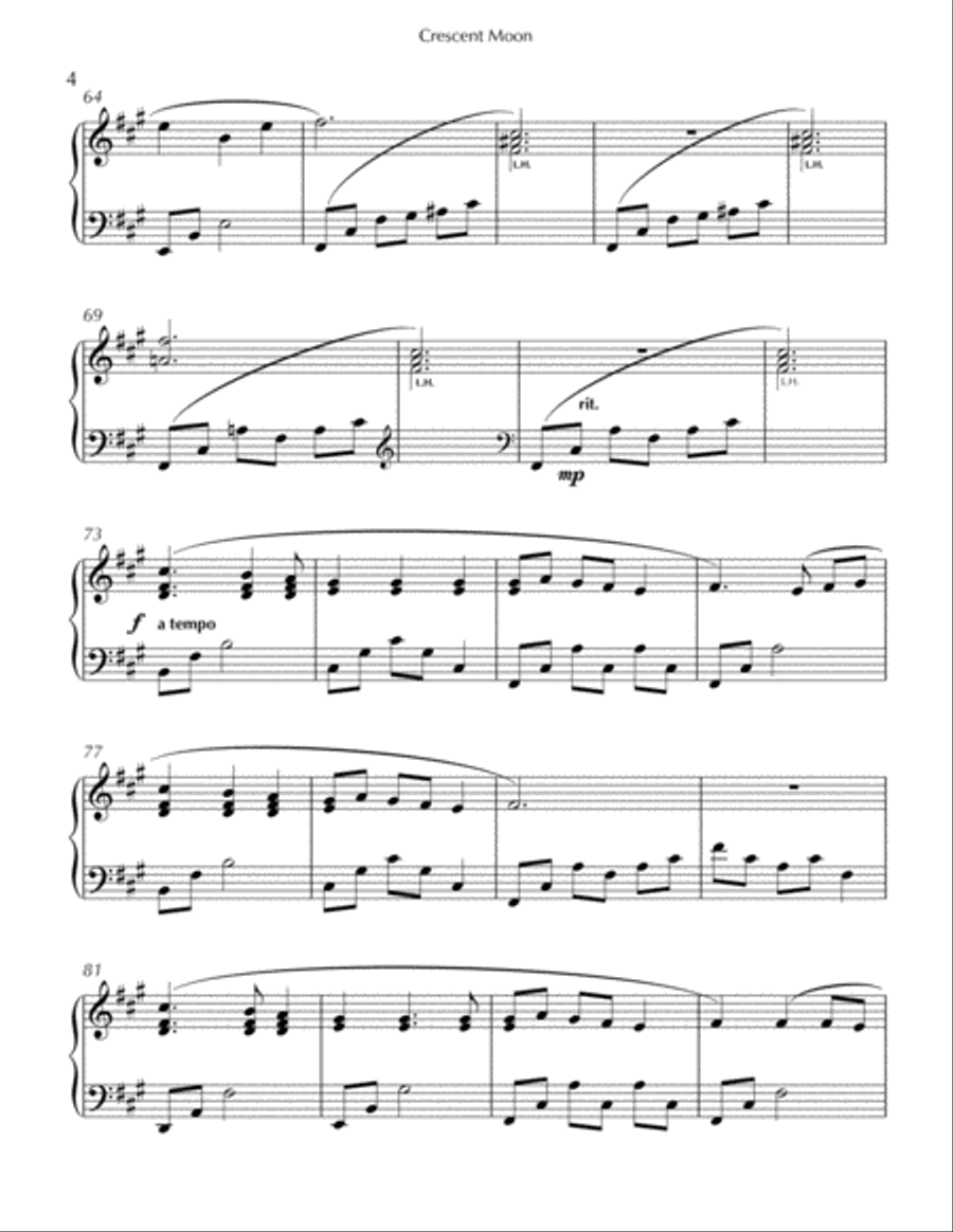 Crescent Moon Piano Solo scores gallery preview page 4