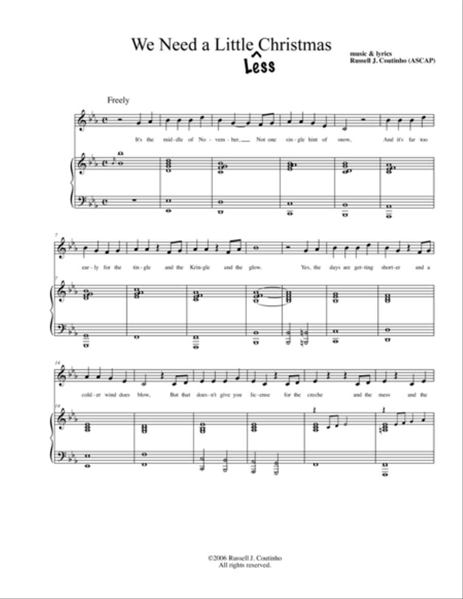 We Need a Little Less Christmas Voice scores gallery preview page 1
