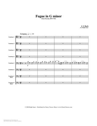 Book cover for Fugue in G Minor for 8-part Trombone Ensemble