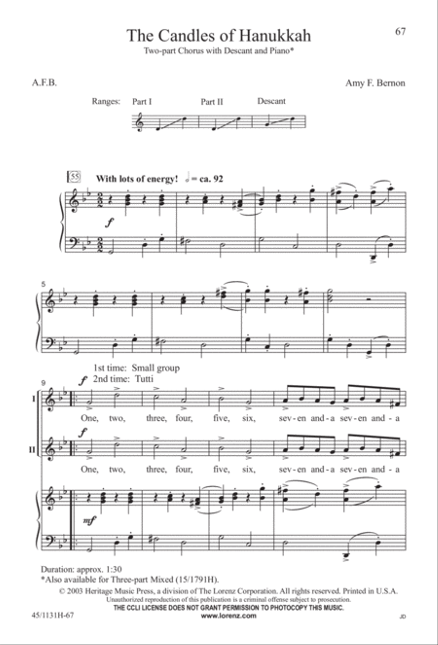 Singable Solutions for Winter Holidays 2-Part scores gallery preview page 67
