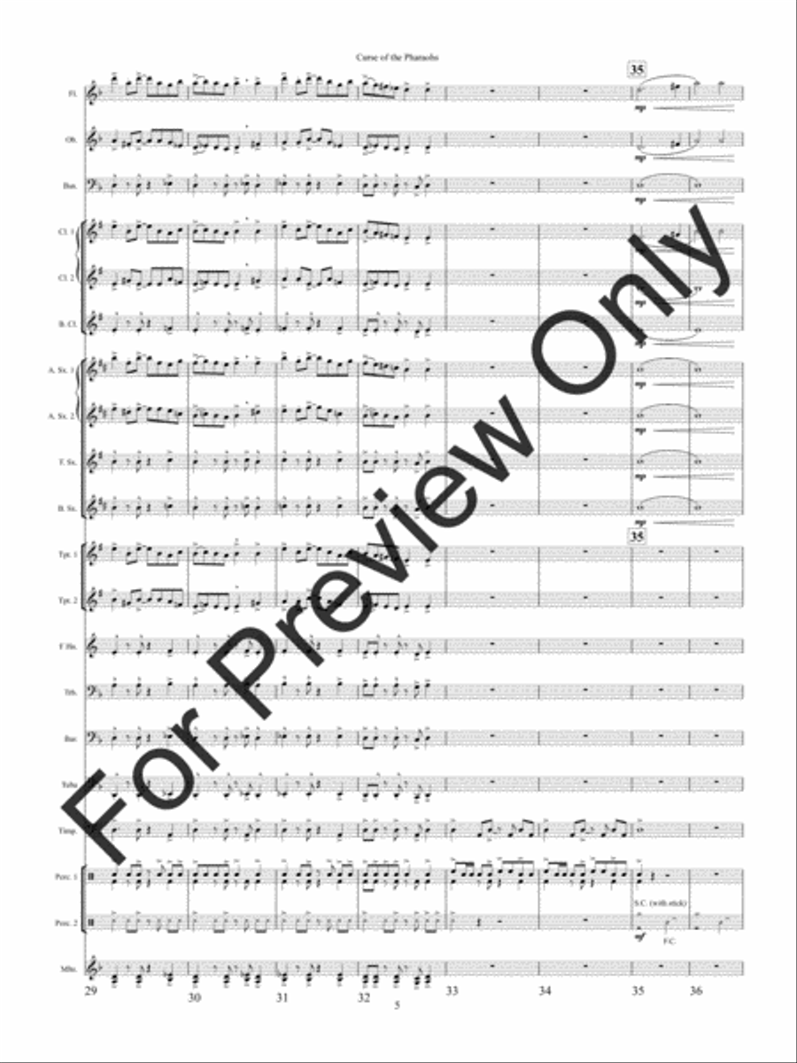Curse of the Pharoahs Concert Band scores gallery preview page 8