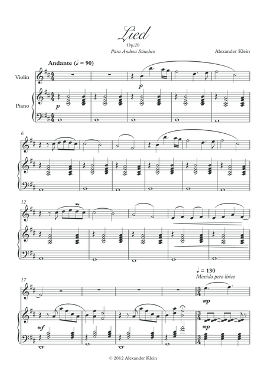 Lied Op.20 Violin Solo scores gallery preview page 3