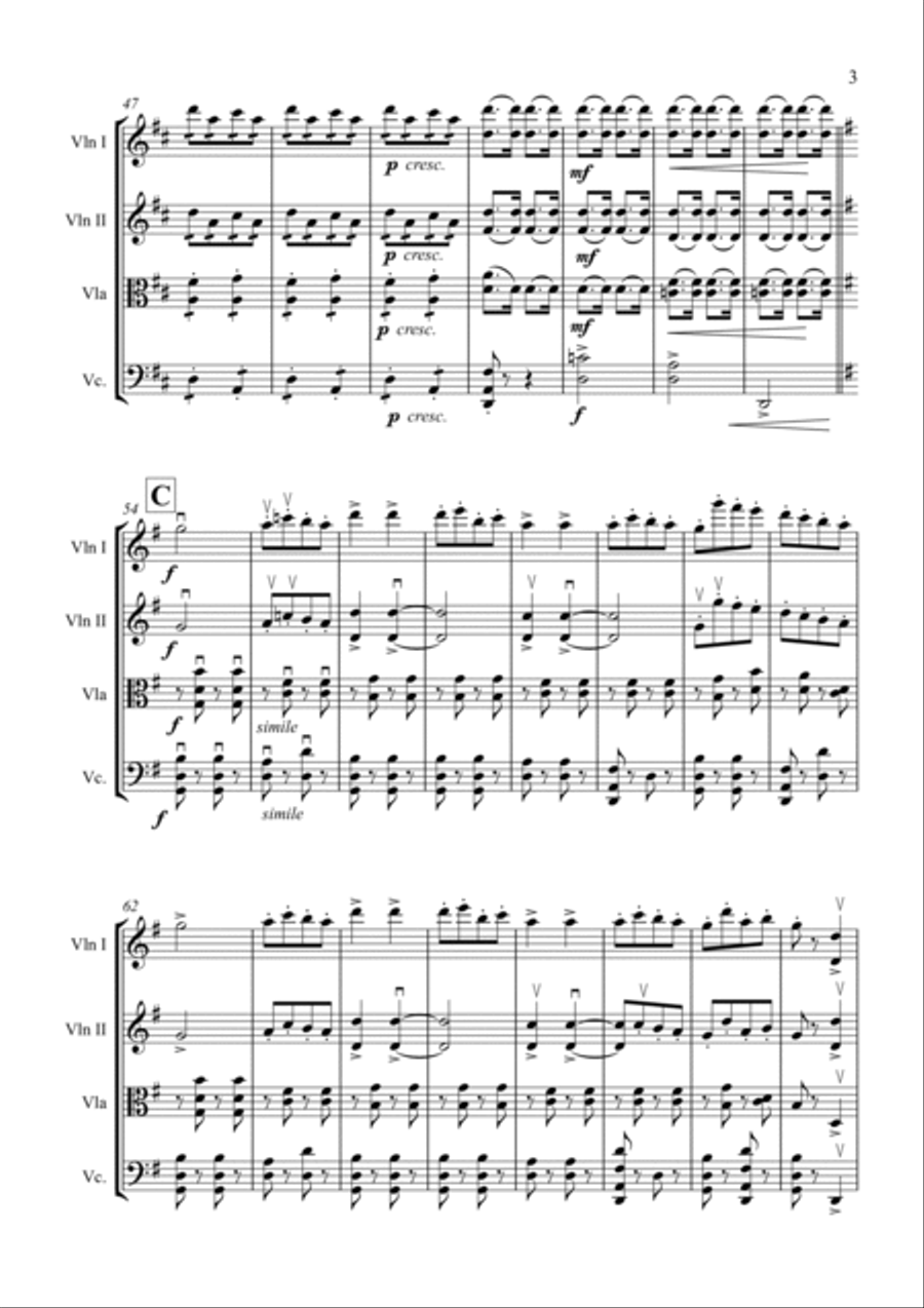 Can-Can String Quartet scores gallery preview page 3