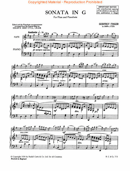 Flute Sonata In G Flute Piano