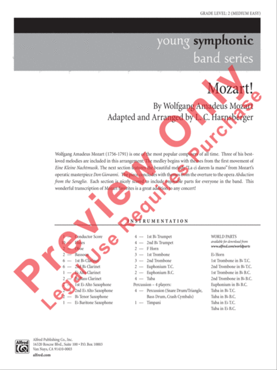 Mozart! Concert Band scores gallery preview page 2