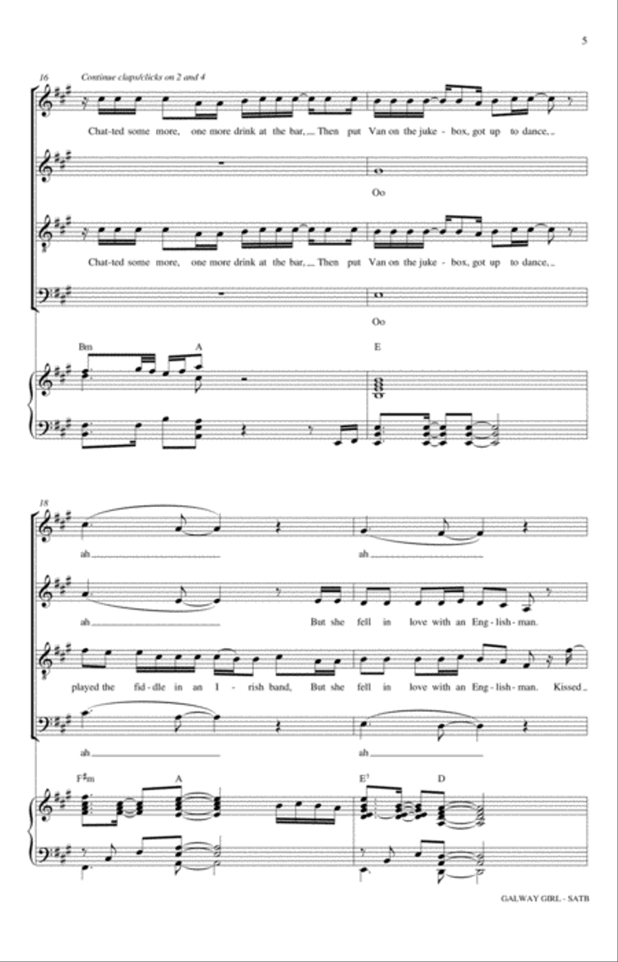 Galway Girl Galway Girl 4-Part scores gallery preview page 5