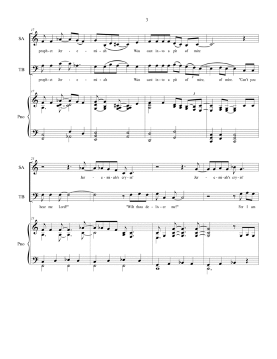 Savin' Jeremiah - SATB Choir 4-Part scores gallery preview page 4