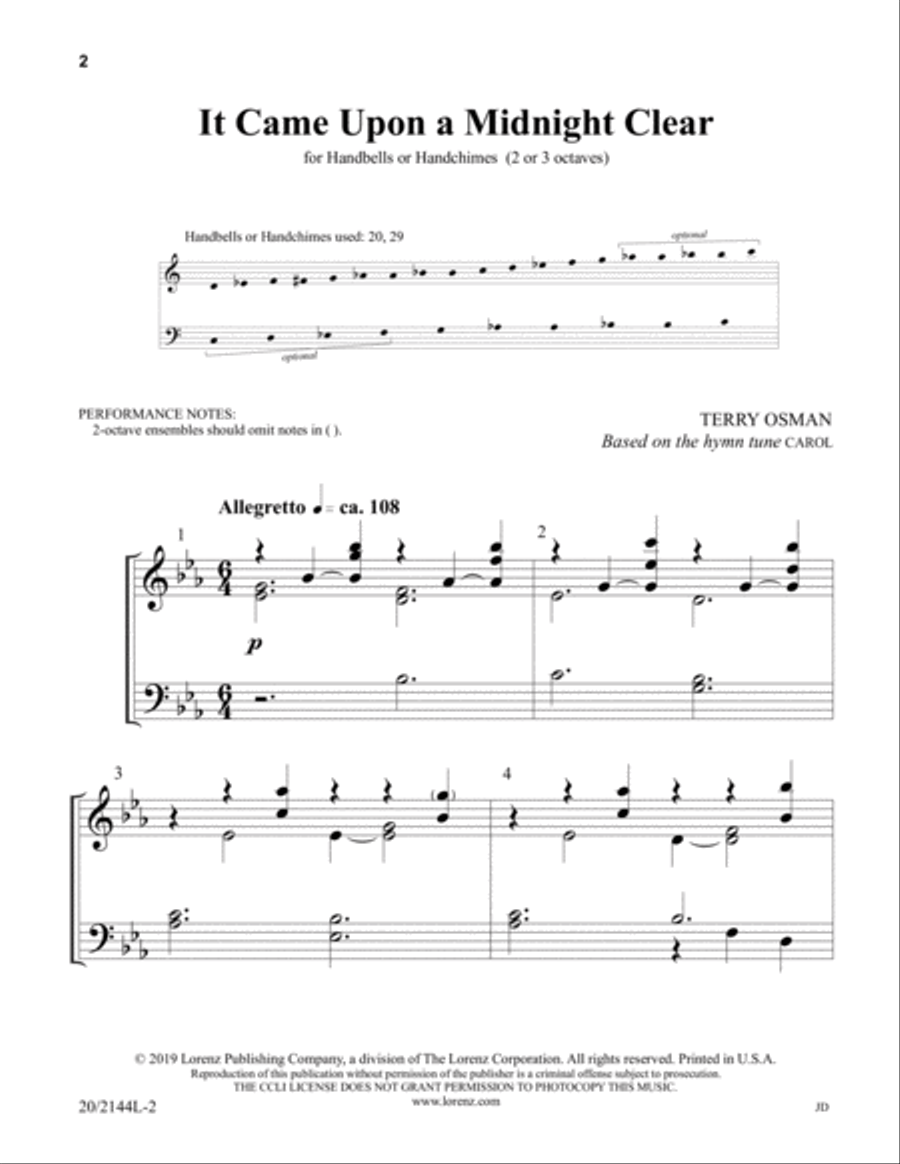 It Came Upon a Midnight Clear 3-Octaves scores gallery preview page 2