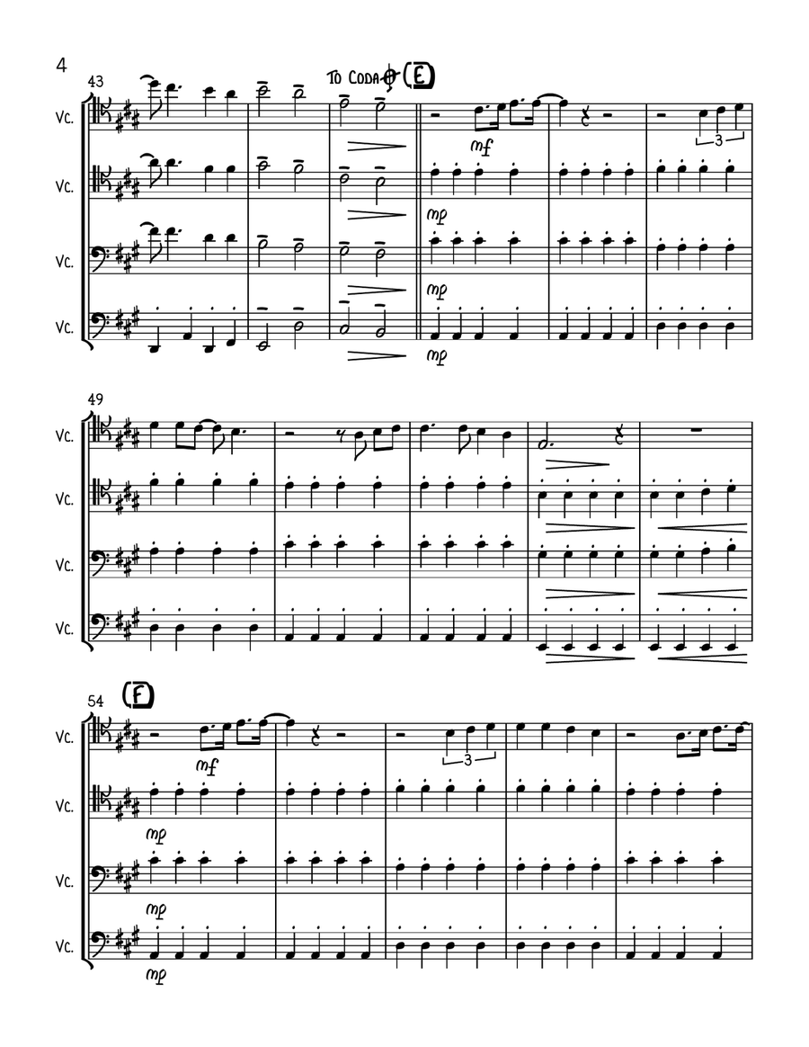 Sweet Caroline Cello scores gallery preview page 4