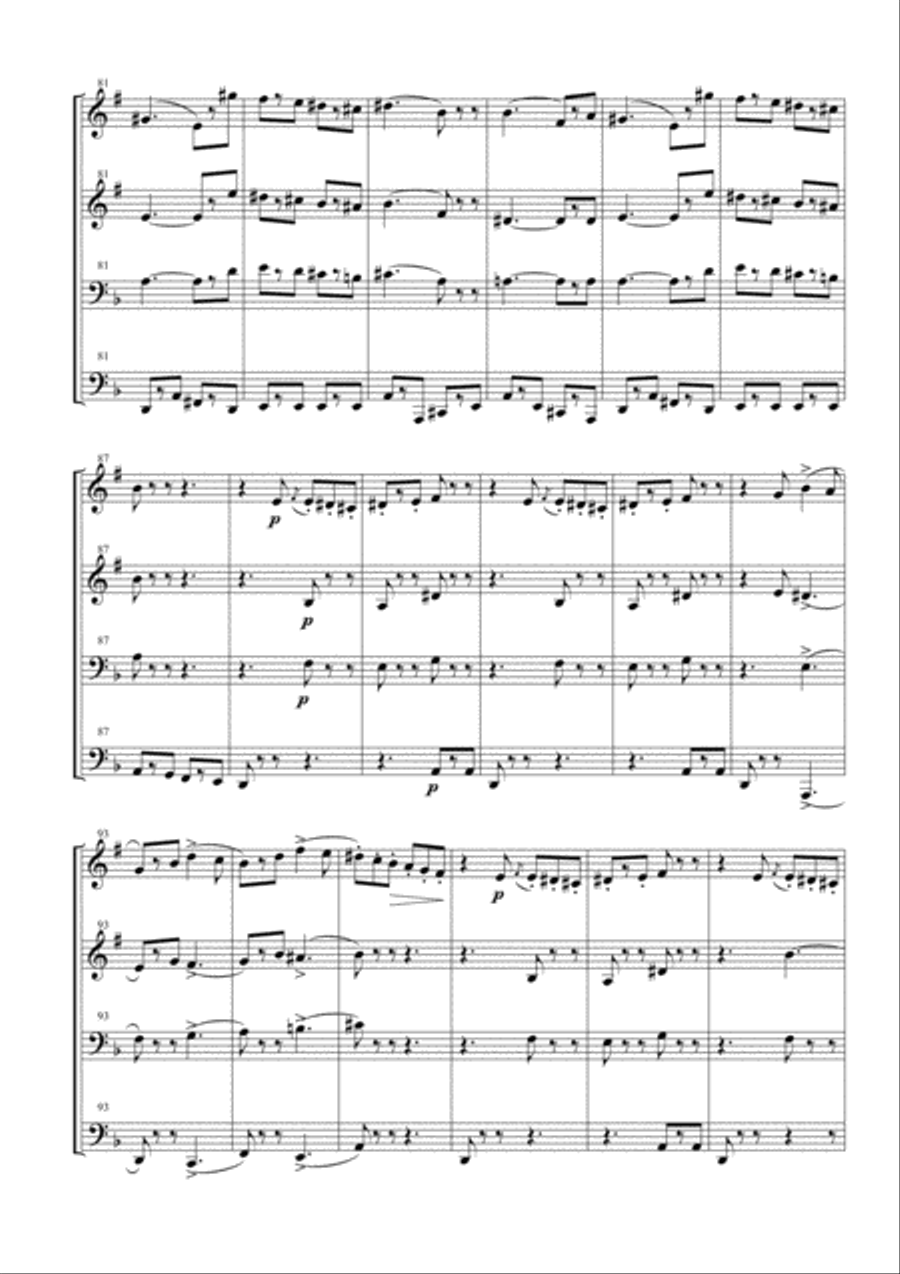 Funeral March of a Marionette for Brass Quartet Brass Quartet scores gallery preview page 6
