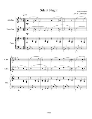 Silent Night (alto and tenor sax duet) with optional piano accompaniment