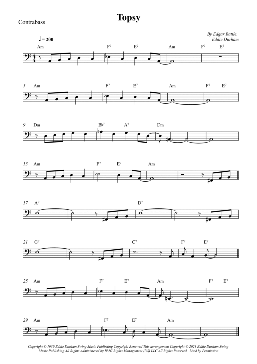 Topsy Topsy Double Bass scores gallery preview page 1