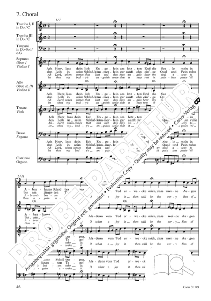 The voice of rejoicing and hope (Man singet mit Freuden vom Sieg) 4-Part scores gallery preview page 47