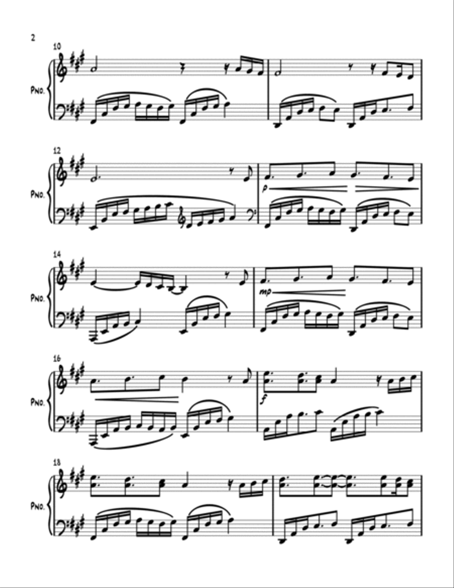 Carta bajo la lluvia / Letter in the rain Piano Solo scores gallery preview page 2