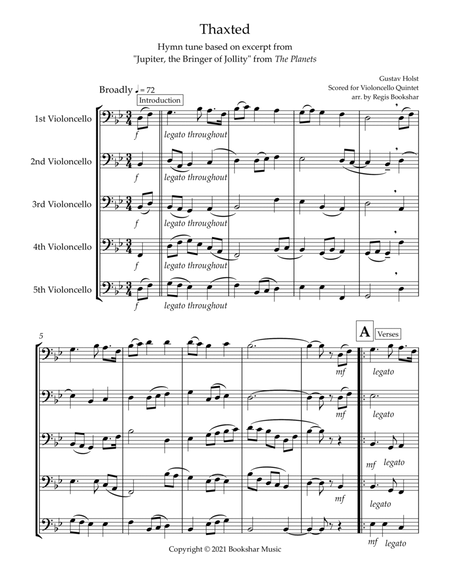 Thaxted (hymn tune based on excerpt from "Jupiter" from The Planets) (Bb) (Violoncello Quintet) image number null