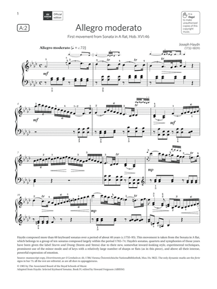 Allegro moderato (Grade 8, list A2, from the ABRSM Piano Syllabus 2021 & 2022)
